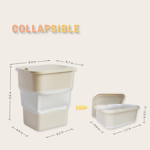 Collapsible Trash Can with Lid for Car, 1.6 Gallon Waterproof, Multipurpose Trash Bin for Car, Camping, Home, Office, Includes 75 Trash Bags - Image 2