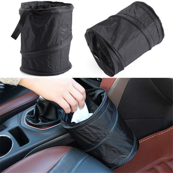 2PCS Portable Folding Car Trash Can Universal Collapsible Car Garbage Bin Wastebasket Hanging Travel Storage Box Bag