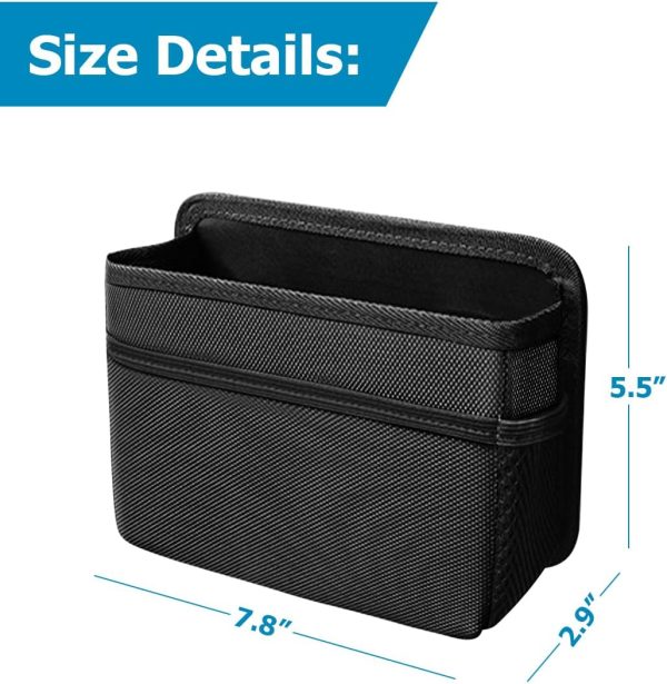 Car Trash Can, Foldable Mini Vehicle Trash Bin Garbage Organizer Holder, Waterproof Automotive Interior Hanging Dustbin Storage Bag Container Accessories, Universal for Most Cars (Black) - Image 2