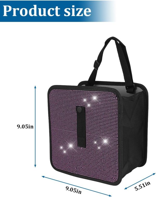Car Foldable Trash Can, Bling Rhinestone Crystal Auto Hanging Waterproof Leakproof Garbage Bin, Vehicle Waste Basket Dustbin, Multipurpose Car Organizer Accessories for  Truck RV (Pink) - Image 2