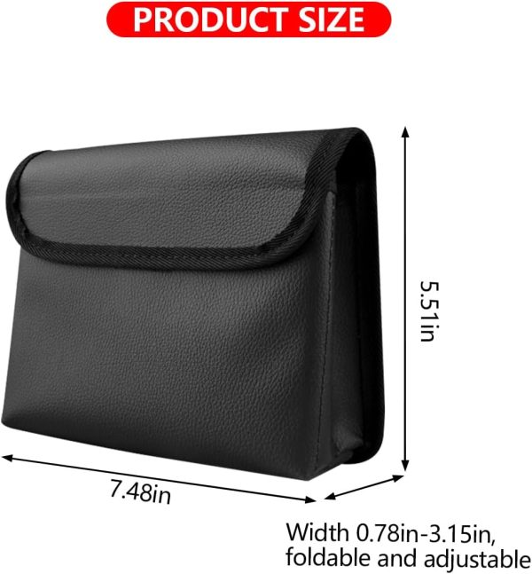 Car Trash Can, Magnetic Leather Vehicle Hanging Dustbin Container with Lid, Foldable Waterproof Leakproof Automotive Suspended Garbage Storage Box, Universal for , Truck, RV - Image 2
