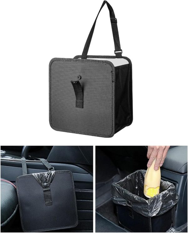 Car Trash Can, Foldable Car Trash Bag Hanging, 7L Large Capacity Waterproof Car Garbage Bag for Car Interior Keeping Tidy, Multifunctional Car Storage Bag, Car Interior Accessories (Small)