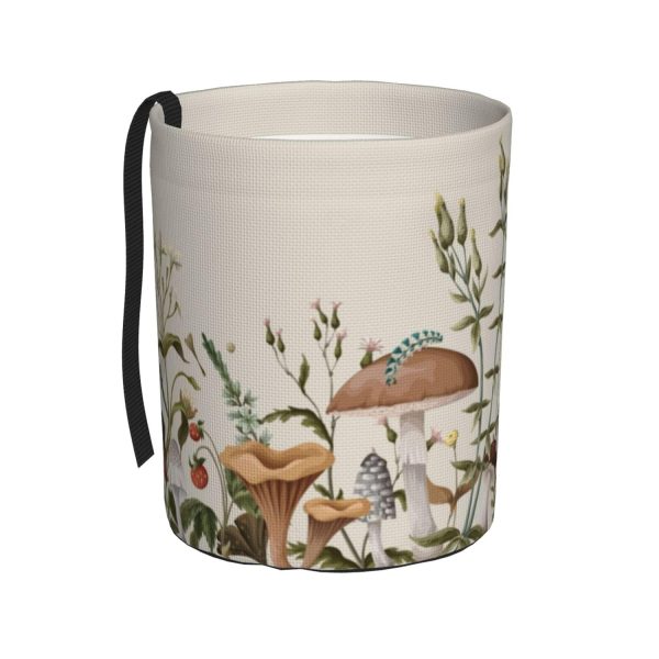 Car Trash Can, Mushroom Plants Design Hanging Foldable Car Trash Bag, Waterproof Leakproof Small Garbage Bin, Car Interior Organizer Accessories