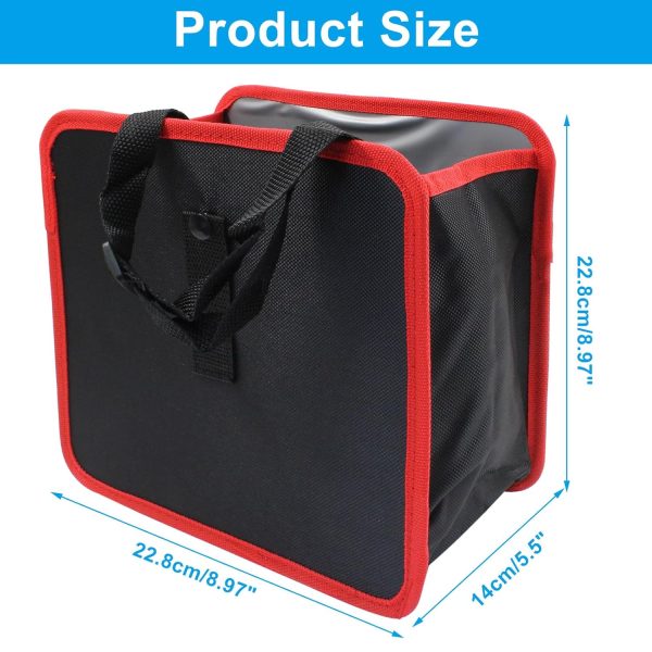 Foldable Car Trash Can, 8.97 x 8.97 x 5.5 inch Foldable Hanging Car Trash Bag,Multifunctional Car Storage Bag, Automotive Interior Accessories for Car (Red,Small) - Image 2