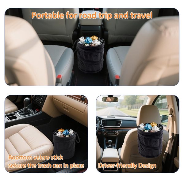 Car Trash Can，2 Packs Mini Collapsible Pop-up Car Garbage Can, Foldable Trash Can, Multipurpose Portable Trash Bag for Truck/Minivan, RV, Camping & Small Spaces - Image 2